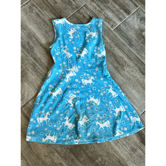Wonder Nation Unicorn Dress Girls Sleeveless Blue Casual Summer Size S 6/6X - Picture 2 of 4